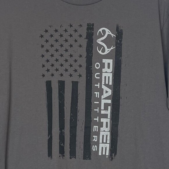 Realtree Outfitters Tshirt Mens Large Gray US Flag - Picture 5 of 7